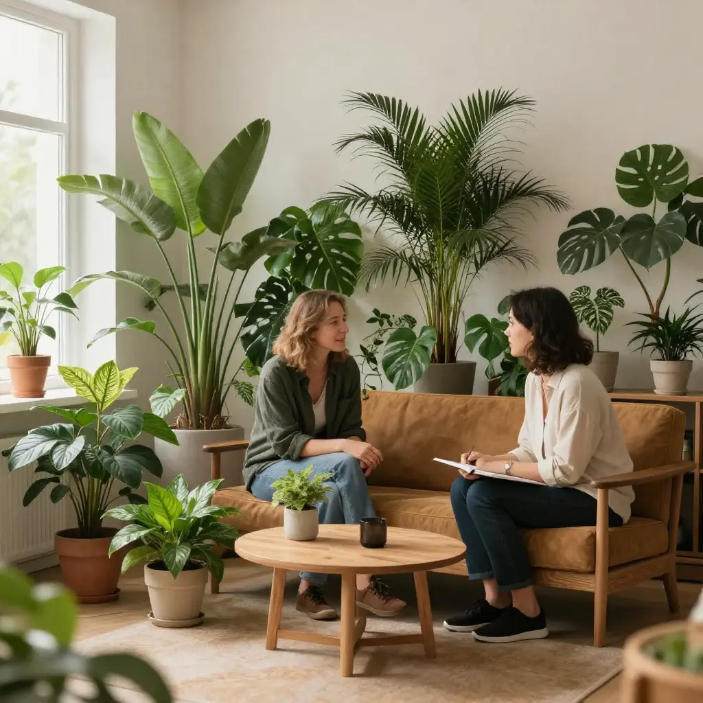 Interior plant design consultation with expert